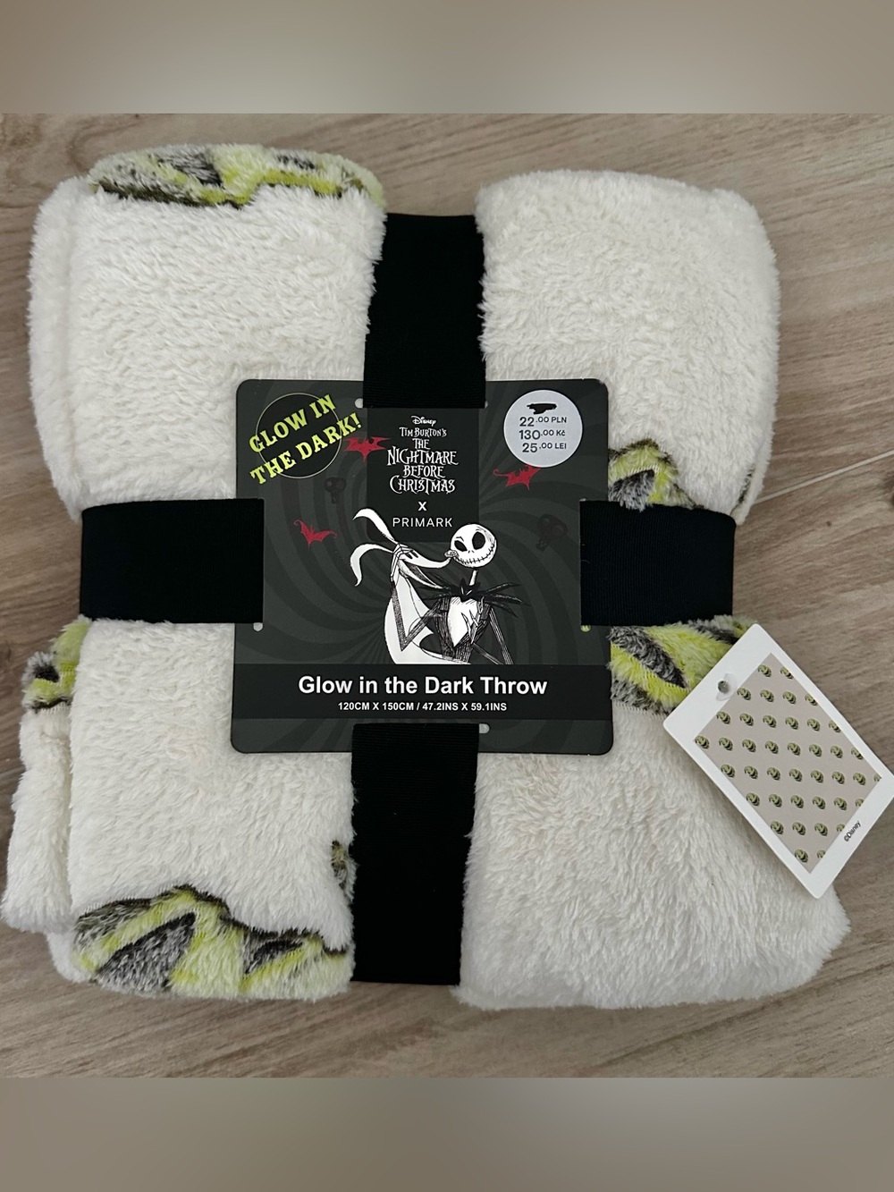 Primark Disney Nightmare Before Christmas Glow in Dark Oogie Boogie Plush Throw